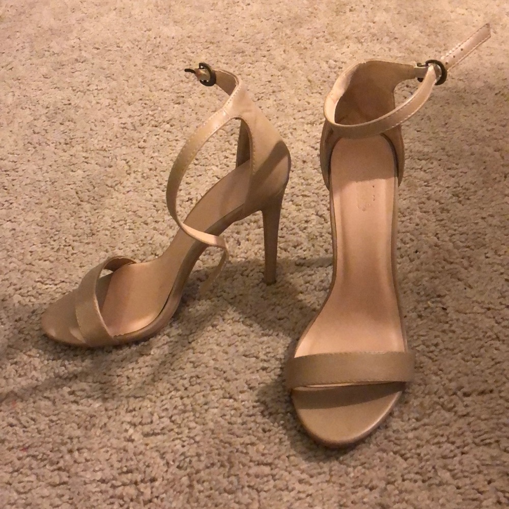 Strappy nude heels, only worn once!